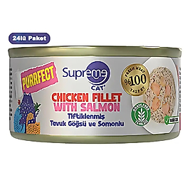 Supreme Cat Tiftiklenmiş Tavuk Göğüsü Ve Somonlu Yetişkin Konserve Kedi Maması 70gr