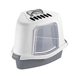 Stefanplast Sprint Corner Plus Beyaz Gri Kedi Tuvaleti (56 x 40 x 40 cm)