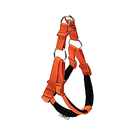 Doggie Konforlu Dokumadan El Yapımı Ronin Model Köpek Göğüs Tasması Turuncu 1,5 x 40 - 45 cm