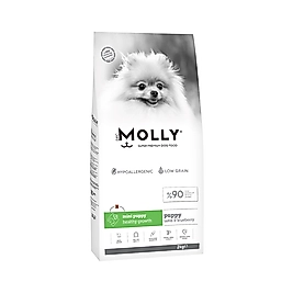 Molly Kuzu Etli & Yaban Mersinli Küçük Irk Yavru Köpek Maması (2 kg)