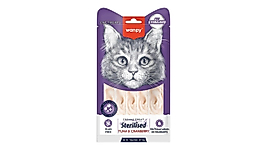 Wanpy Ton Balıklı & Kızılcıklı Kısırlaştırılmış Kedi Krema Ödülü 5 x 14 g