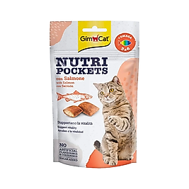 GimCat Nutri Pockets Somonlu ve Omega-3 & 6 Kedi Ödülü (60 g)