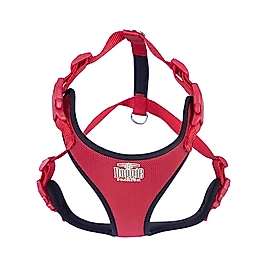 Doggie Havalı Dokuma Köpek Göğüs Tasması Kırmızı 2,5 x 70 - 80 cm