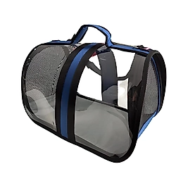 Bacco Milano Şeffaf Mavi Kedi ve Köpek Taşıma Çantası 30 x 20 x 17 cm