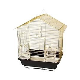 EuroGold Üçgen Çatılı Pirinç Kuş Kafesi 28 x 22 x 39 cm