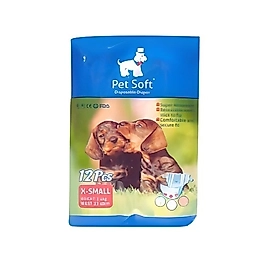 Pet Soft Köpek için Alt Tuvalet Bezi Xsmall 12'li