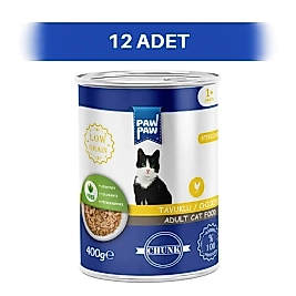 Pawpaw Tavuk Etli Yetişkin Kedi Konserve Maması ( 12X400 g)