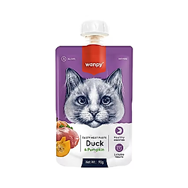 Wanpy Taze Ördek Etli ve Balkabaklı Kedi Et Ezmesi 90 g