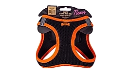 Doggie Neon Serisi Havalı Dokuma Küçük Irk Göğüs Tasması Turuncu 42-48 cm