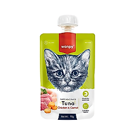 Wanpy Taze Ton Balıklı ve Tavuk Etli Kedi Et Ezmesi (90 g)