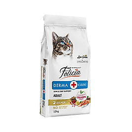 Felicia Derma Care Hipoalerjenik Az Tahıllı ve Somonlu Yetişkin Kedi Maması (12 kg)