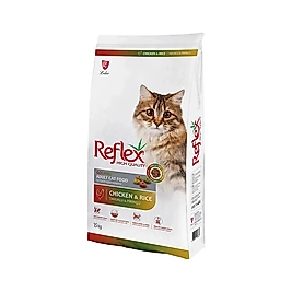 Reflex Tavuk Etli ve Pirinçli Renkli Yetişkin Kedi Maması 15 kg
