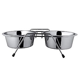 Oripet Ayaklı İkili Krom Kaplı Mama Kabı 25 cm