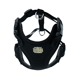 Doggie Havalı Dokuma Köpek Göğüs Tasması Siyah 1,5 x 35 - 45 cm