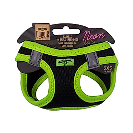 Doggie Havalı Dokuma Neon Serisi Küçük Irk Köpek Göğüs Tasması Sarı S 32-38 cm