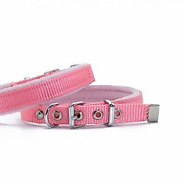 Doggie Polar Pedli Sade Dokuma Köpek Boyun Tasması Pembe 1,5x25-30 Cm