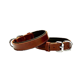 Doggie Yumuşak Dokulu Sade Deri Köpek Boyun Tasması Kahve 2 x 35 - 40 cm
