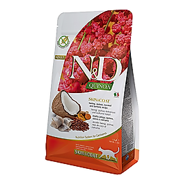 N&D Quinoa Skin & Coat Ringa Balıklı, Hindistan Cevizi & Zerdeçallı Yetişkin Kedi Maması 1,5 kg