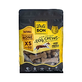 Deli Bon Deri Press Natural Kemik Köpek Ödülü 50'li (7 cm)