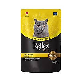 Reflex Plus Sos İçinde Et Parçacıklı Tavuk Etli Yetişkin Kedi Pouch Yaş Maması (85 g)