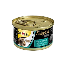 GimCat Shinycat Tavuk Etli ve Karidesli Yetişkin Kedi Konserve Maması 70 g