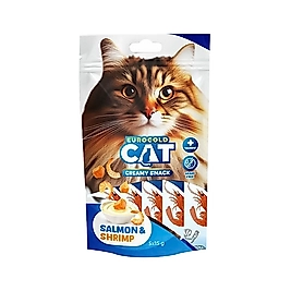 EuroGold Cat Somon ve Karidesli Sıvı Kedi Ödül Maması 5 x 15 g