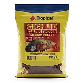 Tropikal Cichlid Etçil Orta Boy Pelet 250Gr