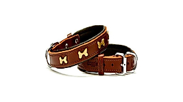 Doggie Comfort Deri Kemik Süslü Köpek Boyun Tasması Medium Kahverengi 2x35-40 cm