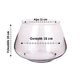 Özel Kesim Cam Fanus Ağız 17 cm Genişlik 23 cm Yükseklik 17 cm