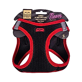 Doggie Havalı Dokuma Neon Serisi Küçük Irk Göğüs Tasması Kırmızı S 32 - 38 cm