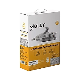 Molly Topaklanan Aktif Karbon Granüllü İnce Taneli Kedi Kumu (10 L)