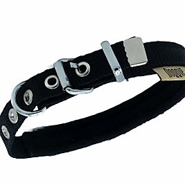 Doggie Polar Dokumadan El Yapımı Köpek Boyun Tasması 1.5x25-30 Cm Siyah