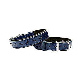Doggie Konfor Deri Kemik Desenli Boyun Tasması 2,5 x 37 - 45 cm