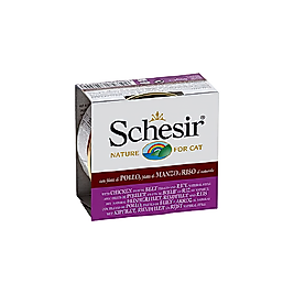 Schesir Tavuk Etli, Sığır Etli & Pirinçli Yetişkin Kedi Konserve Maması (85 g)