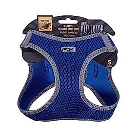 Doggie Havalı Dokuma Reflektör Serisi Küçük Irk Köpek Göğüs Tasması Mavi S 32 - 38 cm