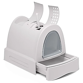 IMAC ZUMA TORBALI KAPALI KEDİ TUVALETI GRI 56X40X42.5CM