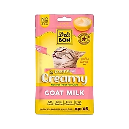 Delibon Creamy Keçi Sütlü Sıvı Kedi Ödül Maması 5 x 15 g