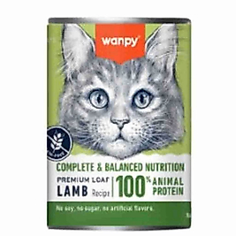 Wanpy Tahılsız %100 Gerçek Et Kuzulu Kedi Konservesi 375 Gr