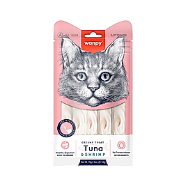 Wanpy Bağışıklık Güçlendirici Ton Balıklı ve Karidesli Sıvı Kedi Ödülü (5 x 14 g)