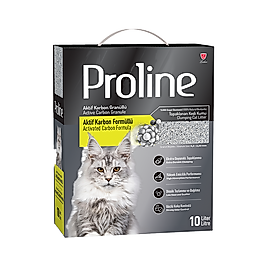 Proline Aktif Karbon Granüllü ve Aktif Karbon Formüllü Bentonit Kedi Kumu (10 L)