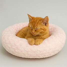 Petpretty Şeker Pembe Simit Yatak 55 cm