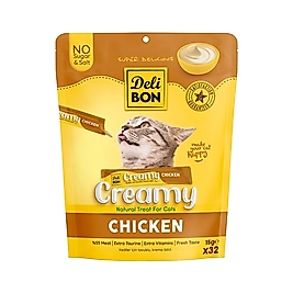 Delibon Creamy Tavuk Etli Sıvı Kedi Ödül Maması 32 x 15 g