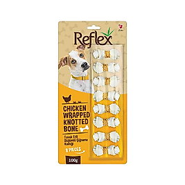 Reflex Tavuk Etli Düğümlü Köpek Çiğneme Kemiği 8'li 100 g