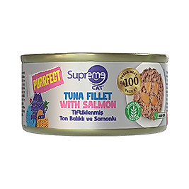 Supreme Tiftiklenmiş Ton Balıklı Ve Somonlu Konserve Kedi Maması 70 Gr