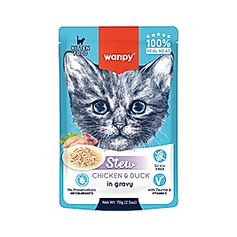 Wanpy Stew Tavuk Etli ve Ördek Etli Yaş Kedi Maması 70 g