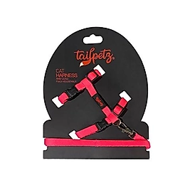 Tailpetz Kedi Göğüs Tasması ve Kayış Pembe