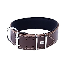 Doggie Çift Kat Deri Köpek Boyun Tasması Kahverengi 6x60-70 Cm