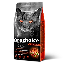 Prochoice Kısırlaştırılmış Kediler İçin, Hipoalerjenik, Somon Balıklı Ve Karidesli Kuru Mama 15 kg