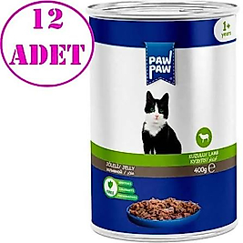 Pawpaw Kuzu Etli Yetişkin Kedi Konserve Maması (12 X 400 g)