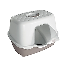 Stefanplast Tres Chic Beyaz Pembe Kedi Tuvaleti (56 x 54,5 x 39 cm)